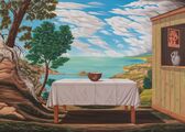Stůl v krajině/Table in the Landscape, 2002-2003, olej na plátně/oil on canvas, 100x140cm