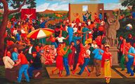 Velká slavnost/Great Celebration, 1987, olej na plátně/oil on canvas, 152x244cm