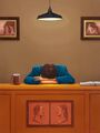Spící recepční/Sleeping Receptionist, 2013, olej na plátně/oil on canvas, 40x30cm