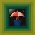 Focus - Žena s deštníkem/Focus - Woman with an Umbrella, 2009, olej na plátně/oil on canvas, 30x30cm