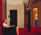 V levném hotelu/In a Cheap Hotel, 1985, olej na plátně/oil on canvas, 61x71cm